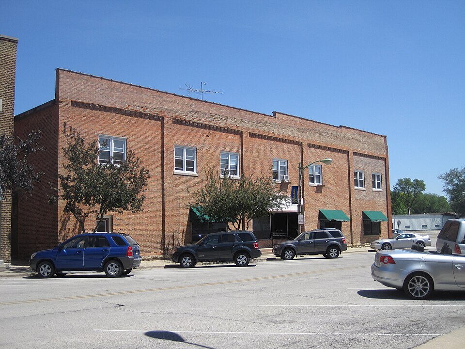 Peotone 2 Historic 1895 mercantile building at North Second and West Main Streets, downtown Peotone, Illinois