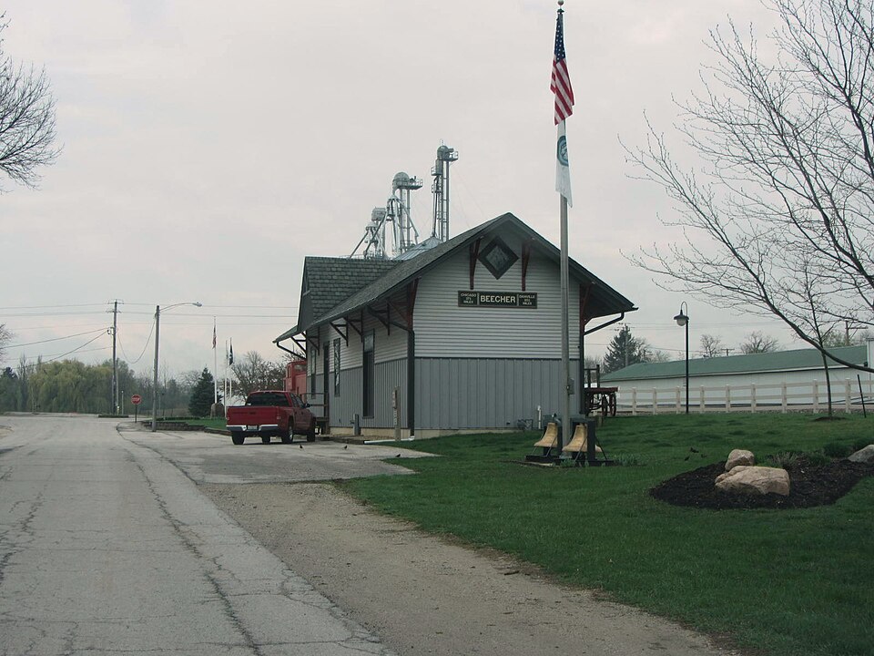Beecher 1 Historic 1881 train depot in downtown Beecher, IL