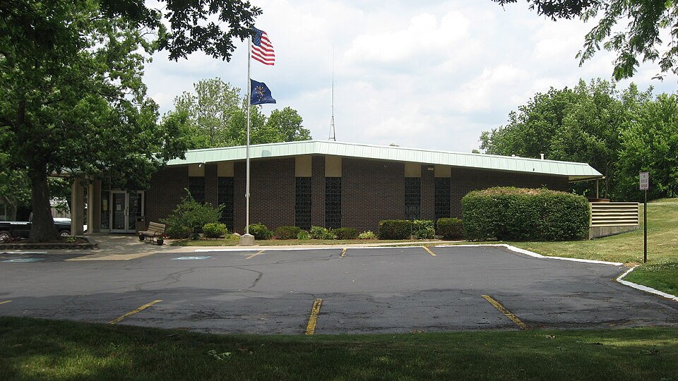 Lowell 1 Lowell Town Hall building on Main Street in Lowell, Indiana